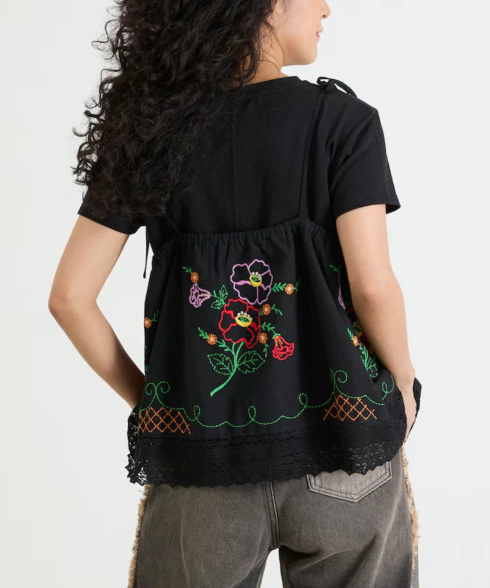 India Shoulder Ribbon Embroidered Remake Style Camisole