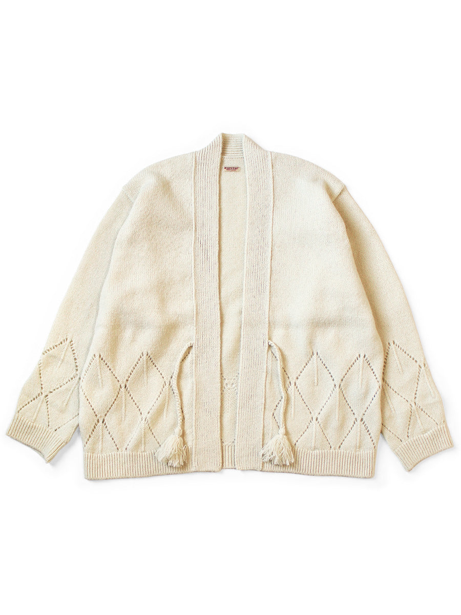 5G Wool Argyle Pattern Cardigan
