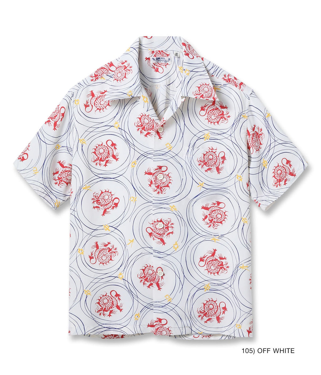 Rayon Hawaiian Shirt "Dragon Grid"