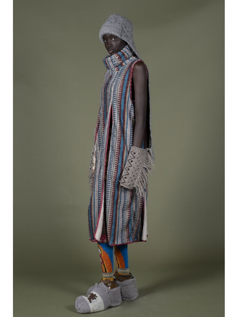 Columbia stripe patterned fleece lamp dress