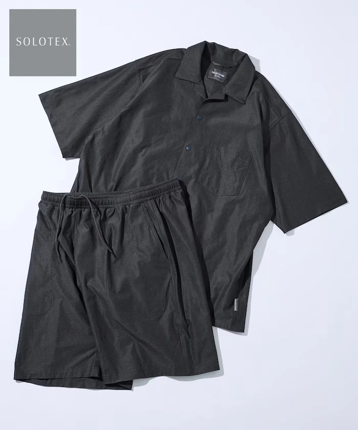 Open Collar Short Sleeve Shirt & Easy Shorts Travel Setup Fabric by SOLOTEX(R)