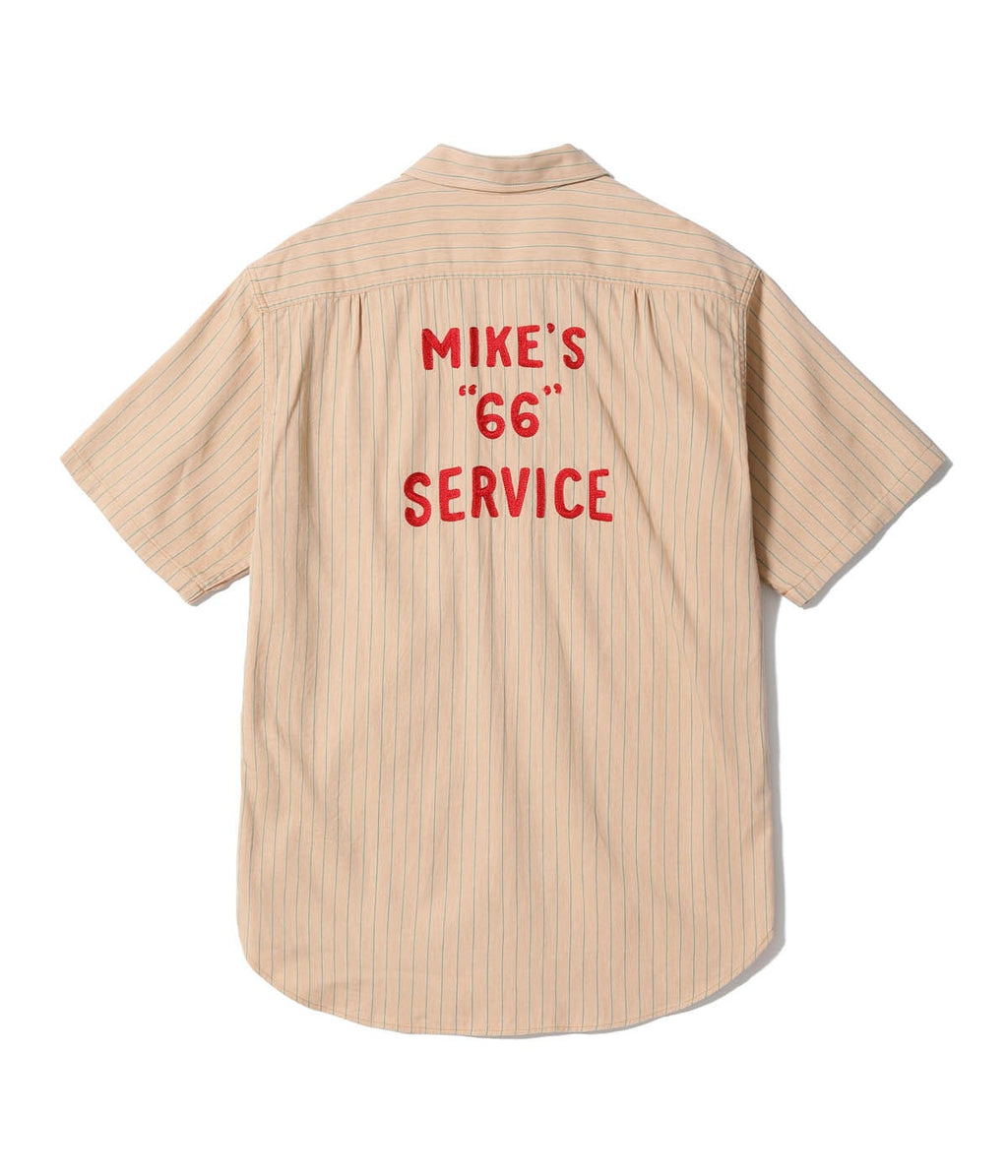 COKE STRIPE WORK SHIRT with CHAIN EMBROIDERED