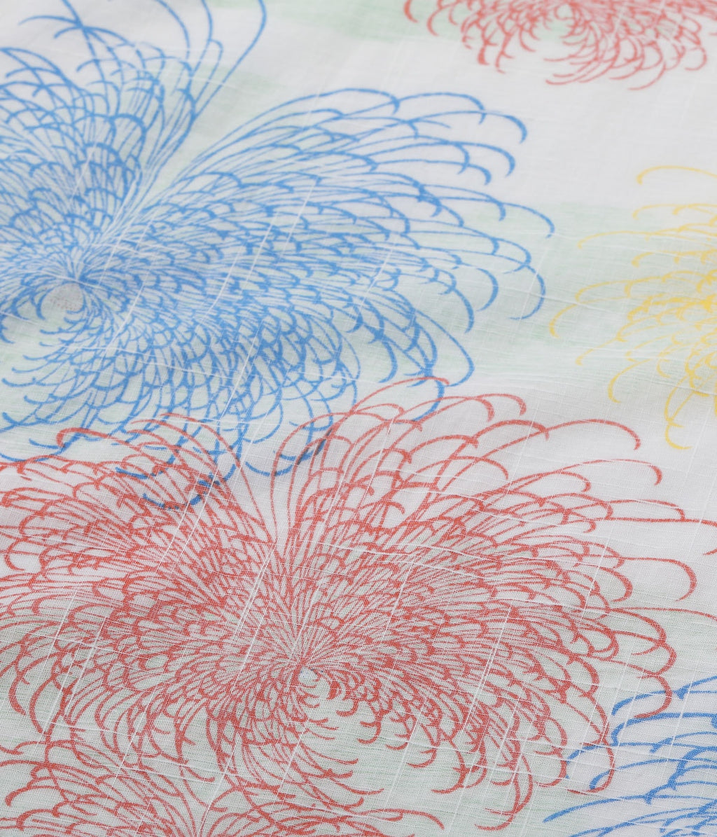 Cotton Linen Slubyarn Hawaiian Shirt 'Chrysanthemum'