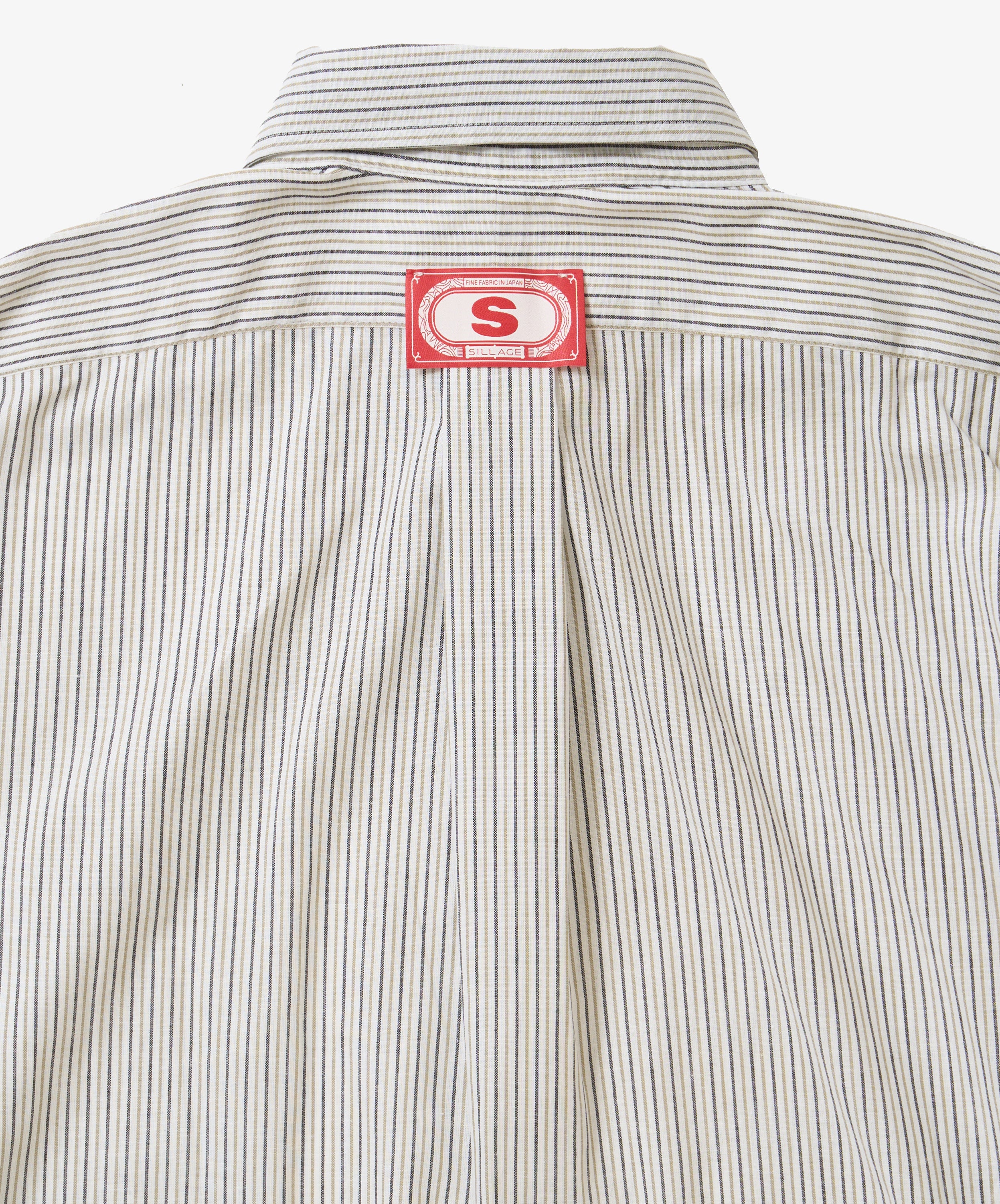 banshu ori wide shirt brown stripe