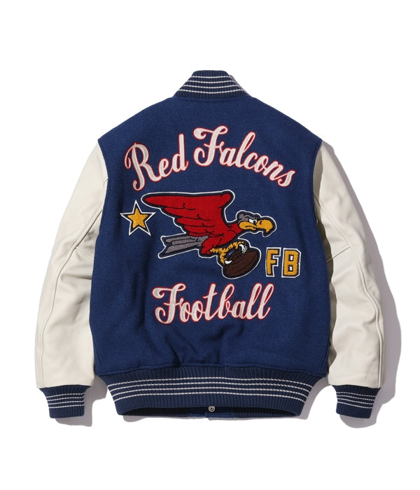 30oz. WOOL MELTON AWARD JACKET “RED FALCONS” (ROYAL)