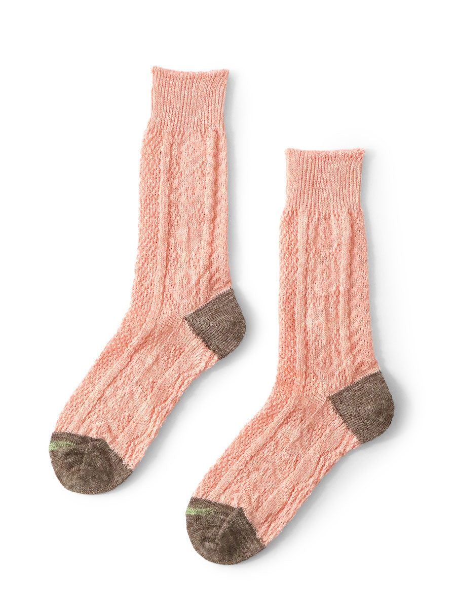 96 Piece Linen Jacquard Kuba Pattern Socks