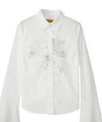 Hysteric Spider Lace Up Frill Cuff Blouse