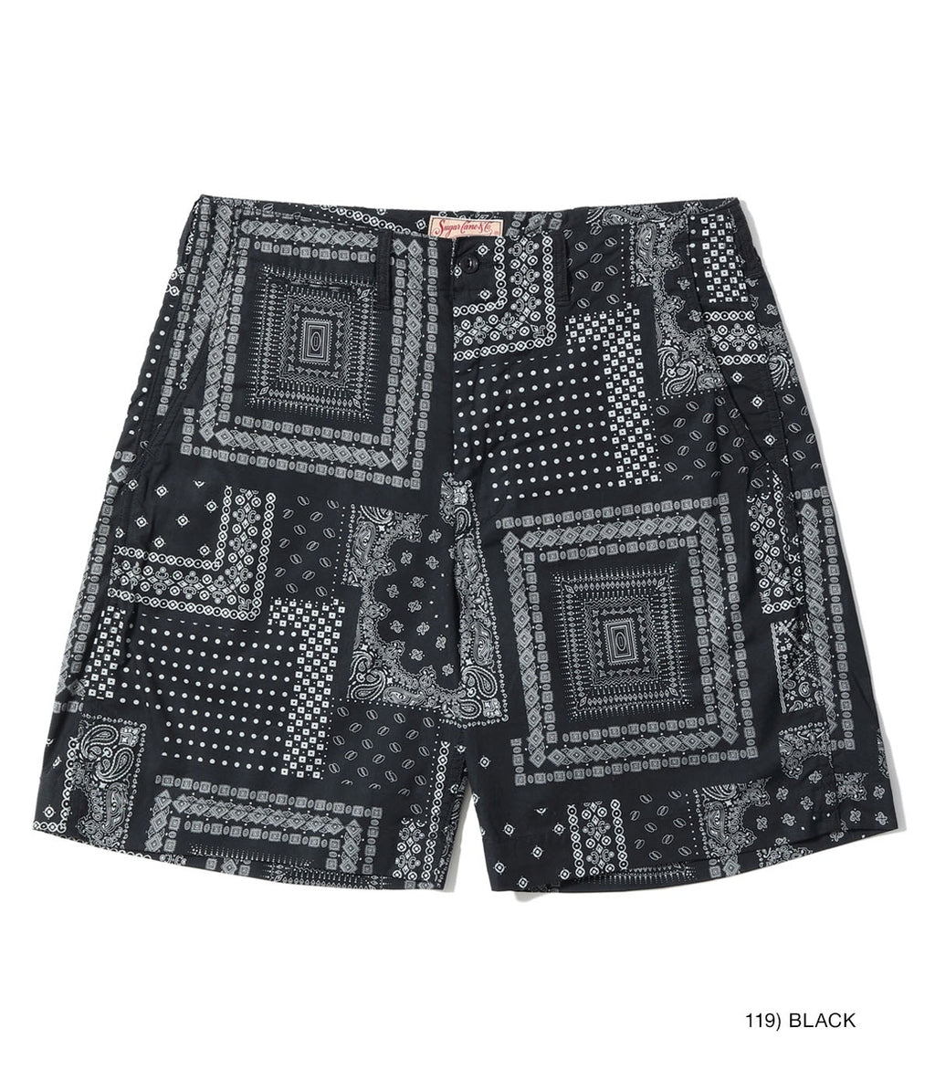NATIVE AMERICAN BANDANA PATCHWORK PRINT WORK SHORTS
