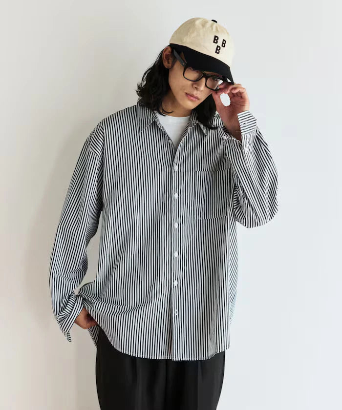 <New Color Added> Relaxed Fit Broad Shirt / Regular Collar / Long Sleeve