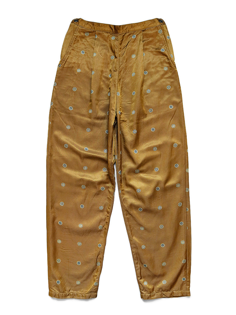 Cotton Rayon Brushed Bean Pattern High-Waisted Pants