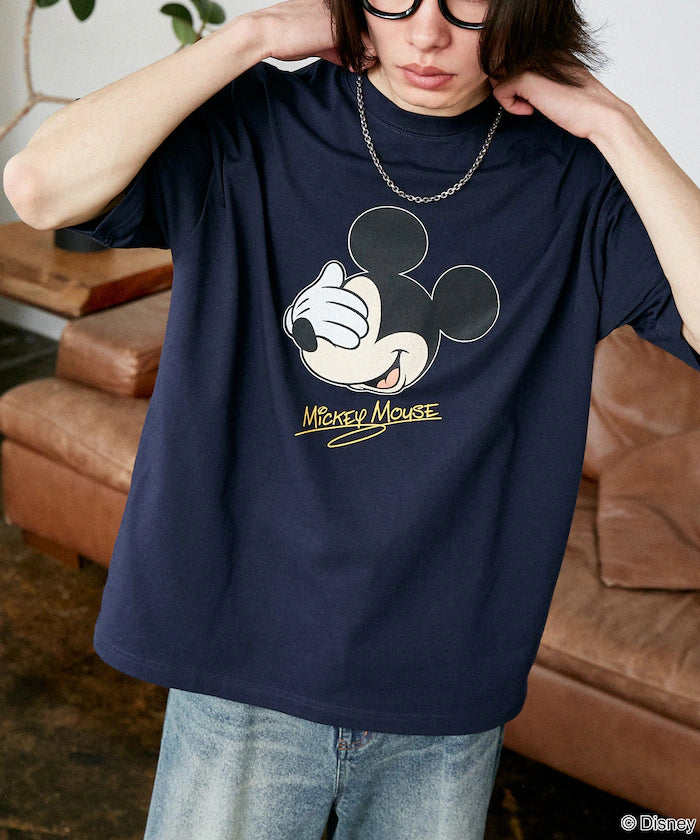 <Functional Material>Mickey Mouse Face T-Shirt Limited Edition