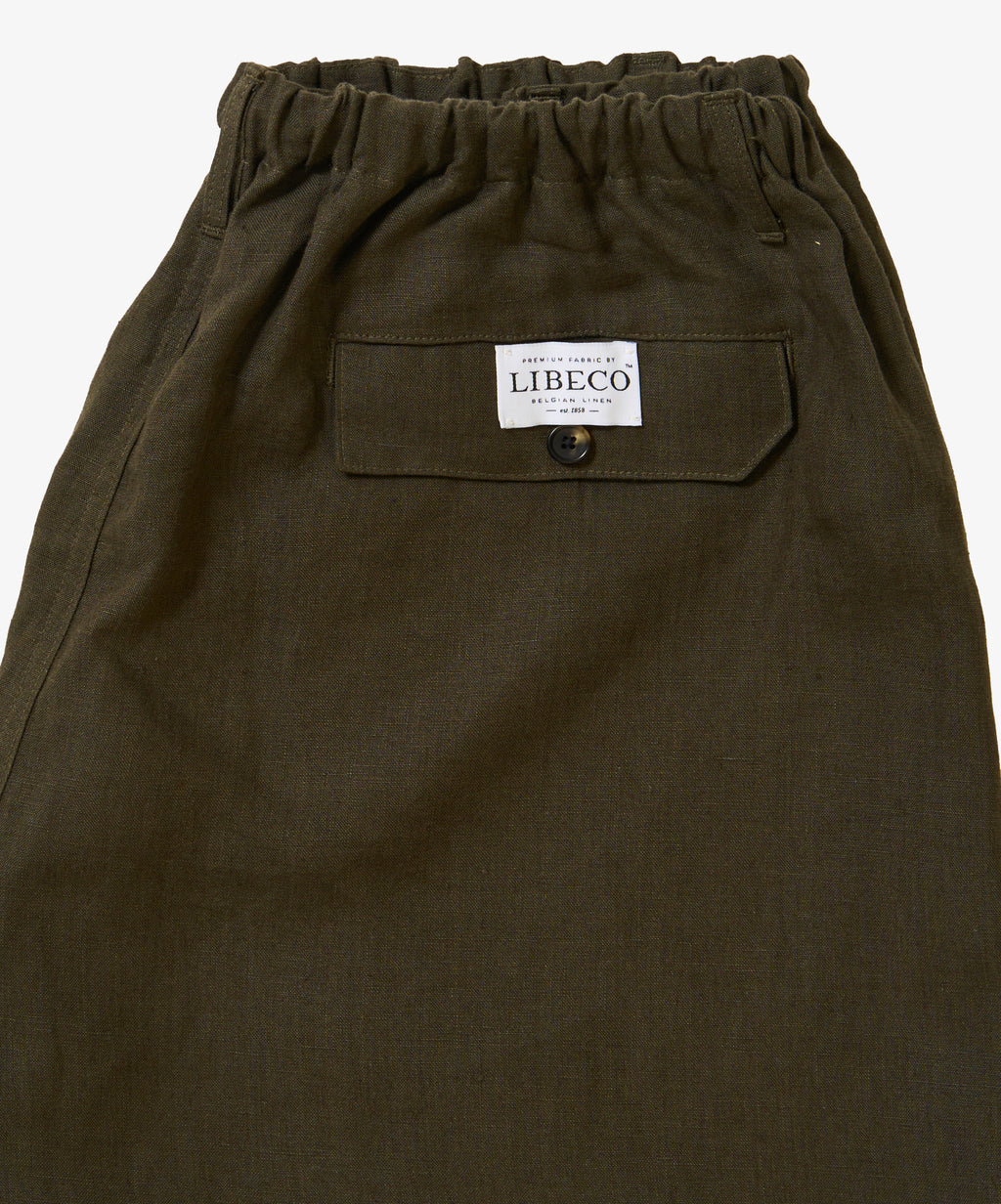 circular fatigue short pants linen deep forest