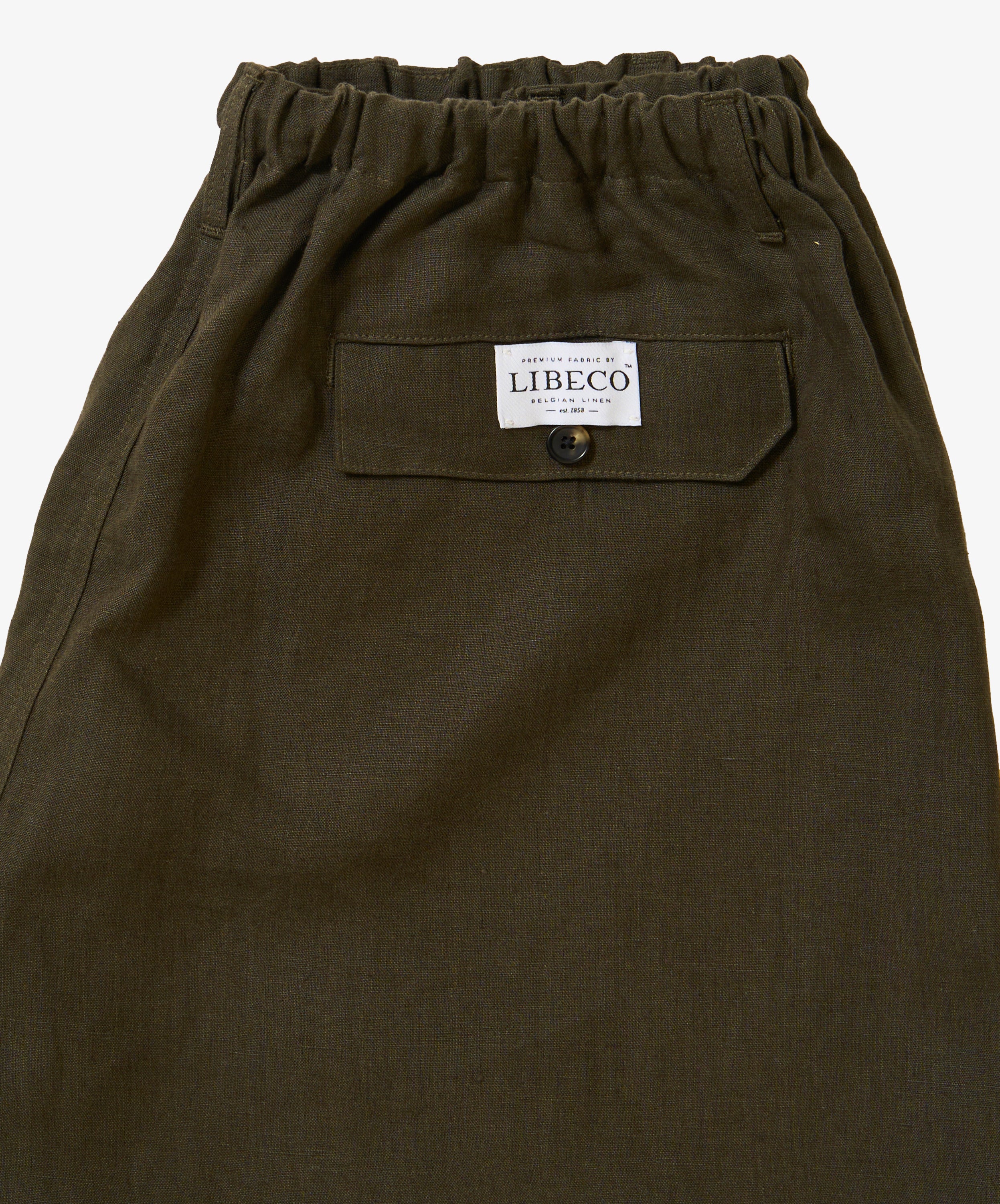 circular fatigue short pants linen deep forest