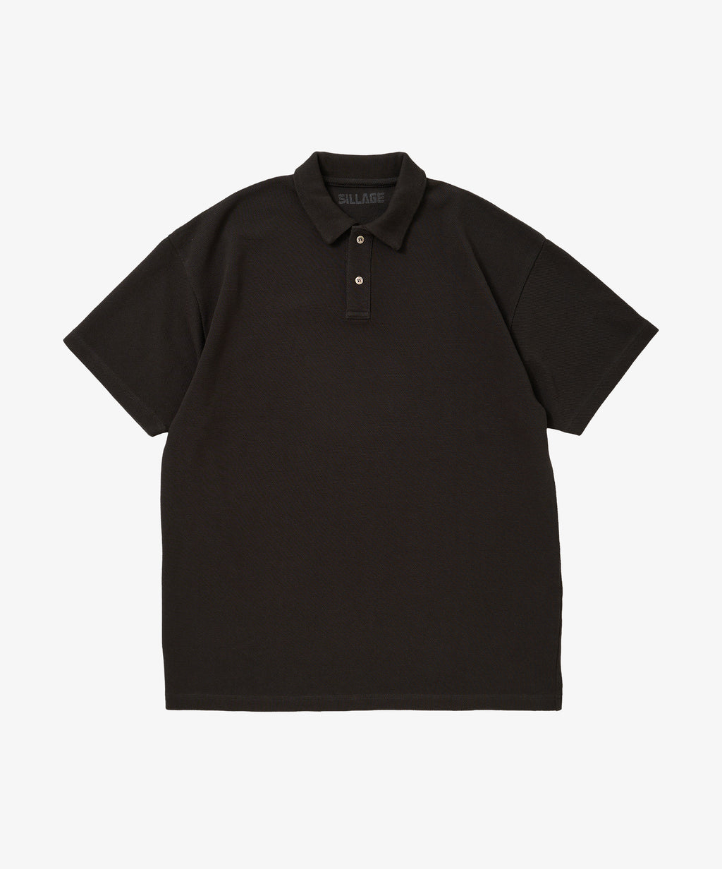 twisted pique polo black