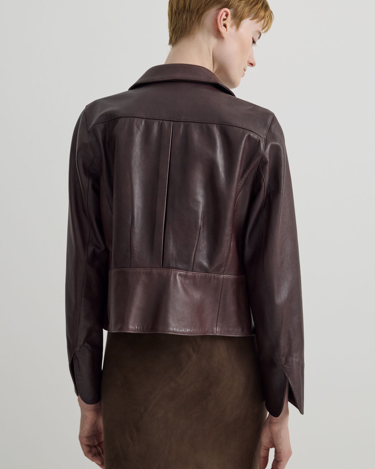 ZIP UP LEATHER JACKET