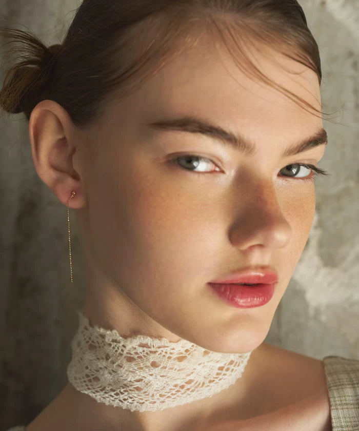 K10 Dot Chain Earrings / For Both Ears