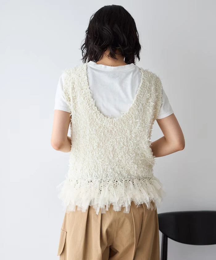 2WAY Fringe Hem Knit Vest