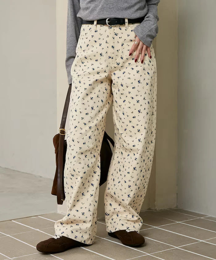 Floral Print Curved Pants Limited Edition