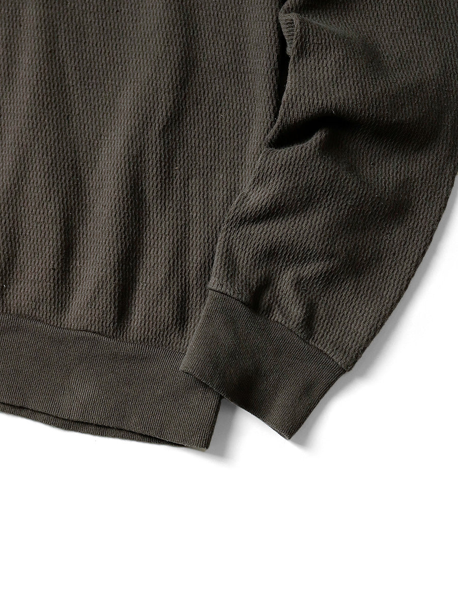 Waffle Jersey High Neck Long T (PEACE Embroidery)