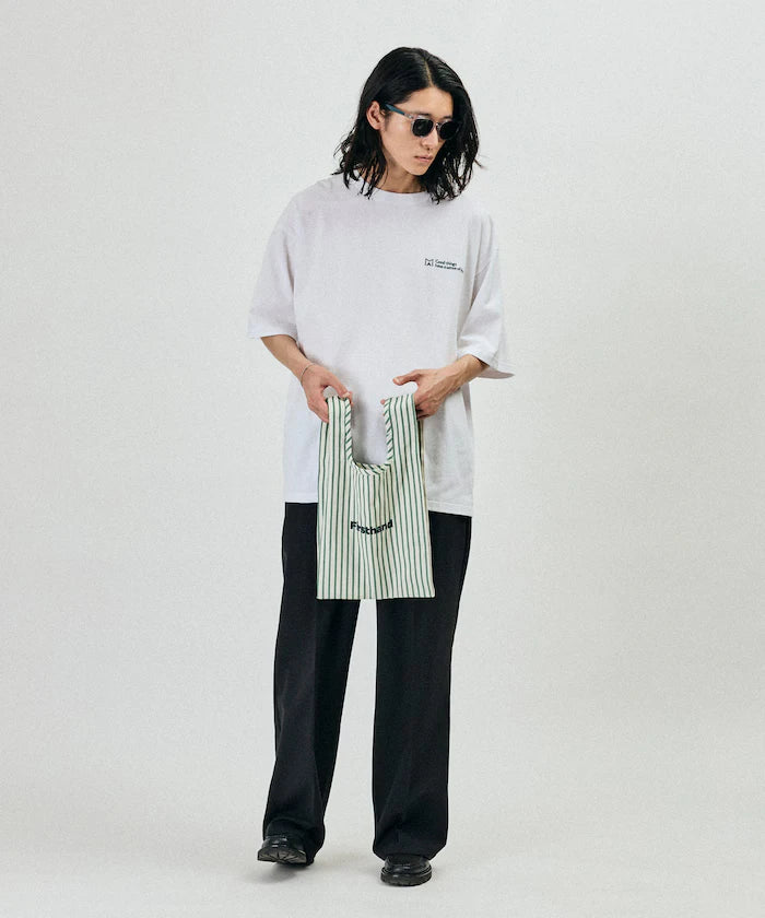 Stripe Print Canvas Market Bag
