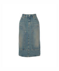 Double Knee Denim Skirt
