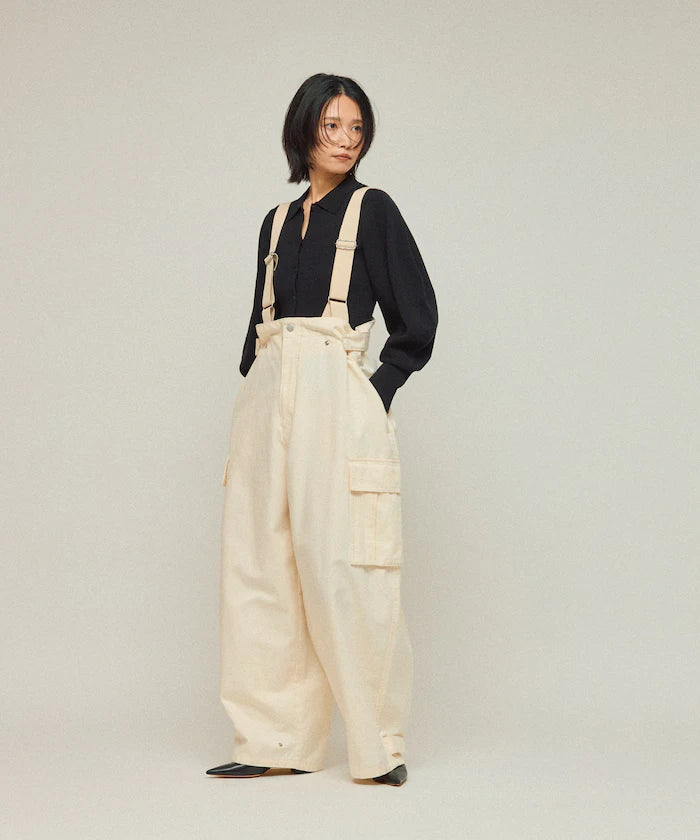 Functional material silk blend knit polo volume sleeve knit cardigan / anti-pill / machine washable