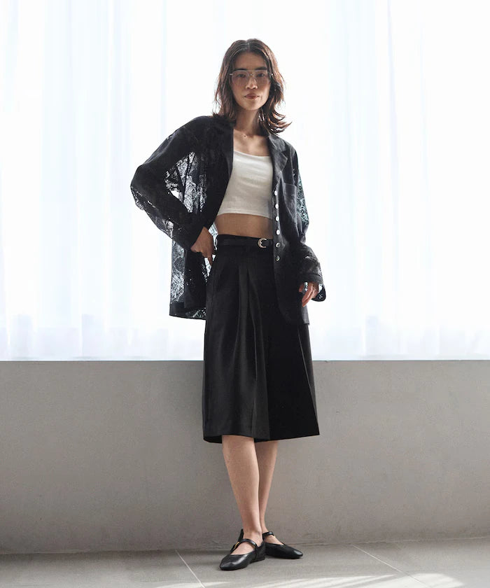 [February 12 12:00 Release] Panel Lace Shirt Jacket / Compatible with Setup