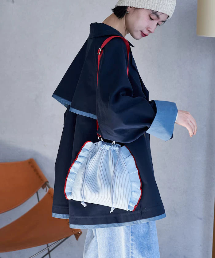 Multiway Color Knit Frill Shoulder Bag