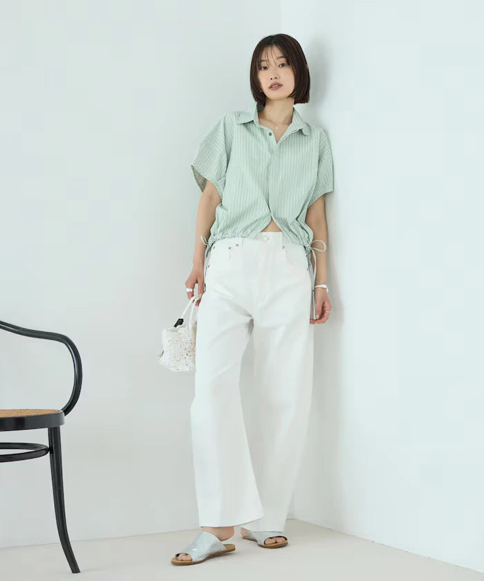 Switch Short Sleeve Hem Code Blouse