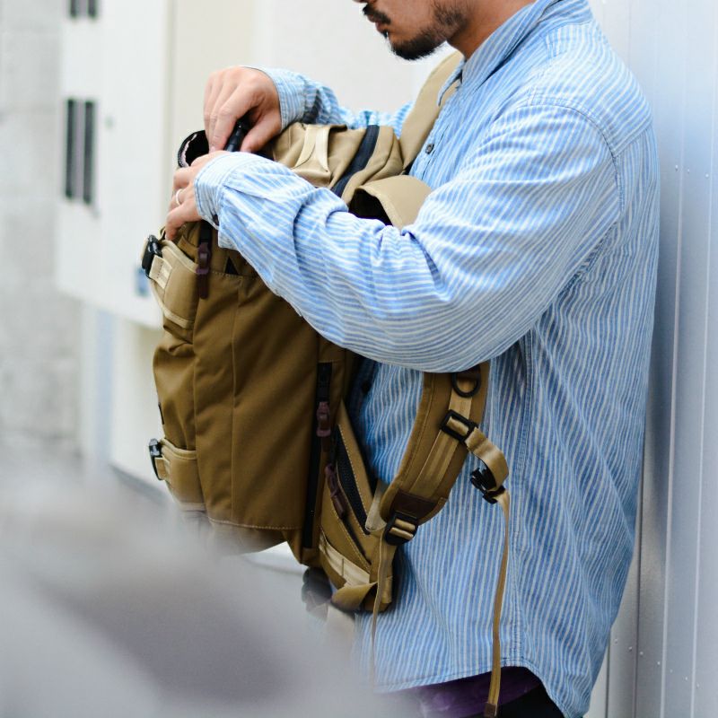 CORDURA DOBBY 305D 3WAY BACK PACK sizerS/KHAKI
