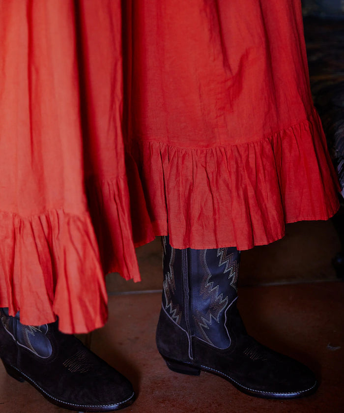 India Square Neck Frilled Dress
