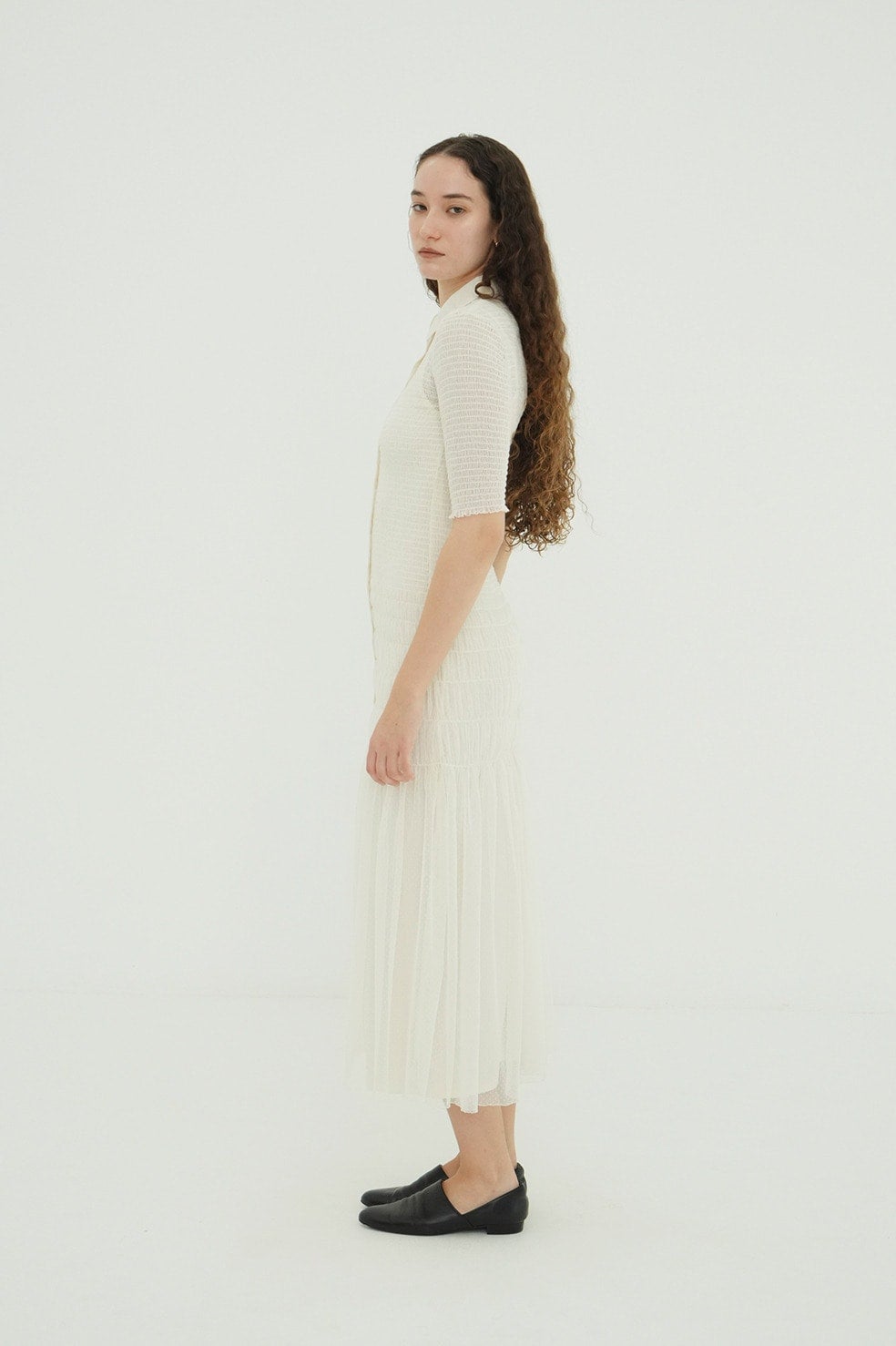 GATHERED MESH SHIRTS ONEPIECE