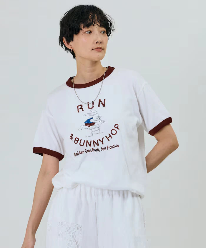 Vintage-Like Used Essence Print T-Shirt