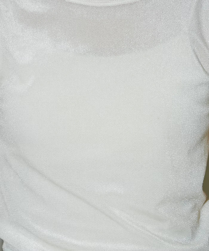Puff Sleeve Sheer Flocky T-Shirt Limited Edition
