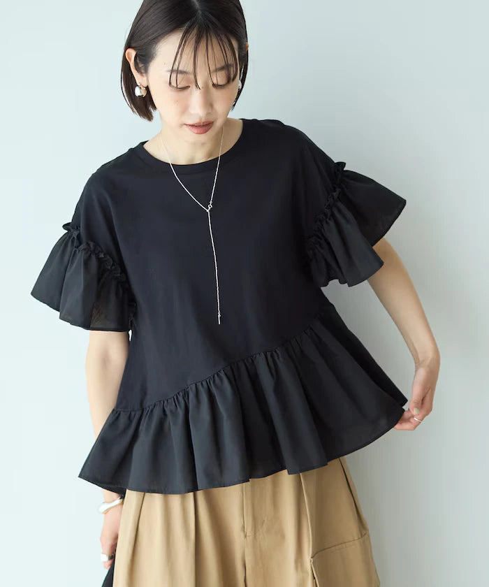 Organic Cotton Frill Sleeve T-shirt