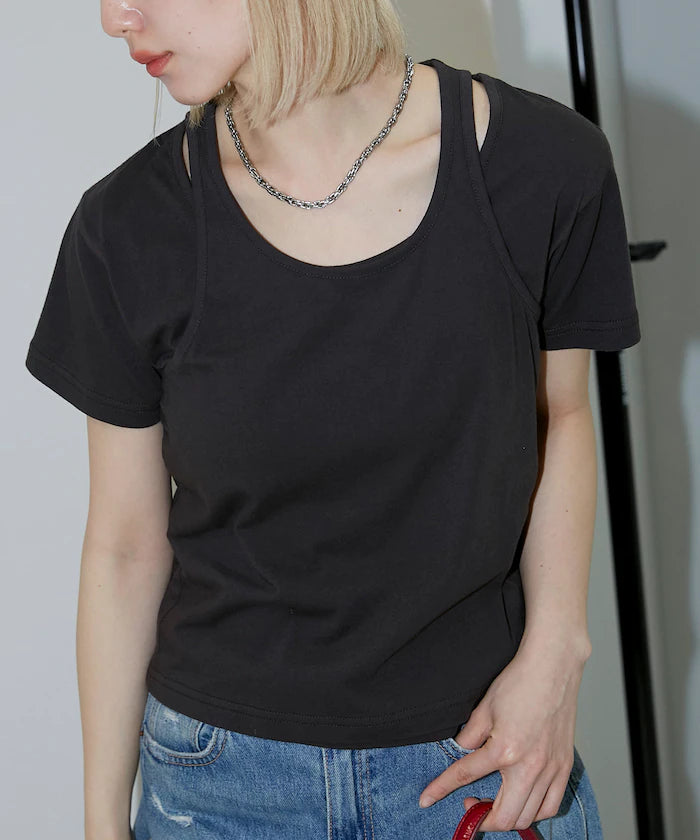 <Set Item> Tank Top Layered T-Shirt Limited Edition