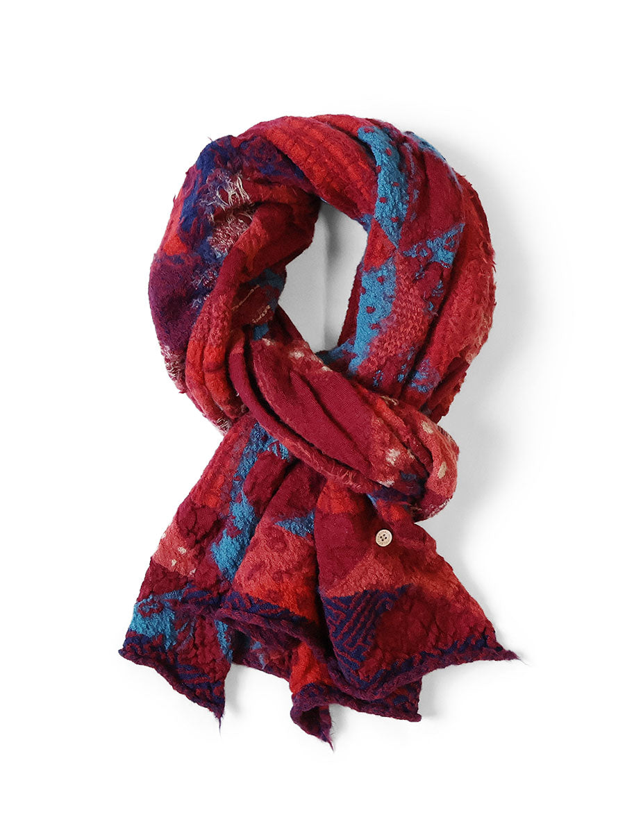Shrunken Wool Indigo Split HAPPY Scarf