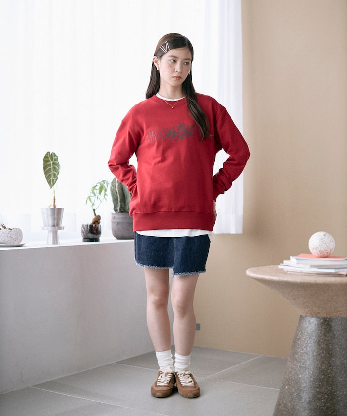 Organic Cotton Animal Logo Print Sweat / CAT / Relaxed Fit / French Terry Sweat