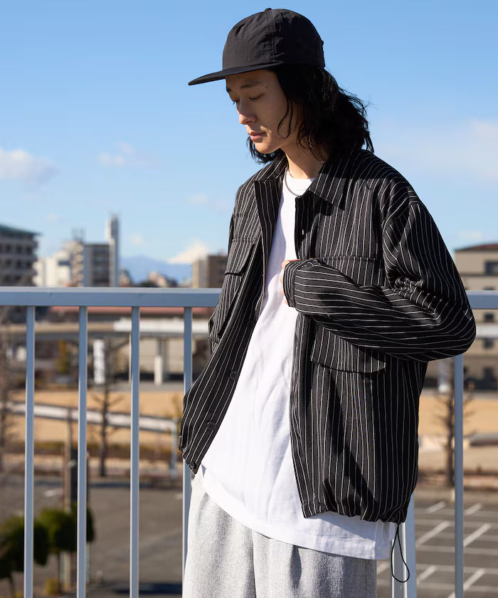 Spindle Stripe Shirt Jacket / Suitable for Setup