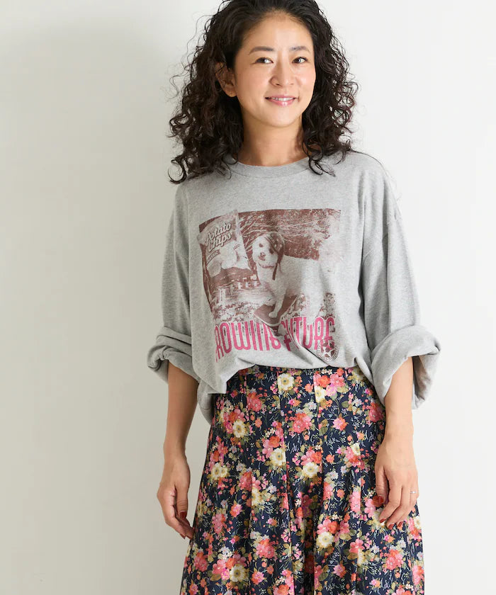 Dog Photo Print Long Sleeve T