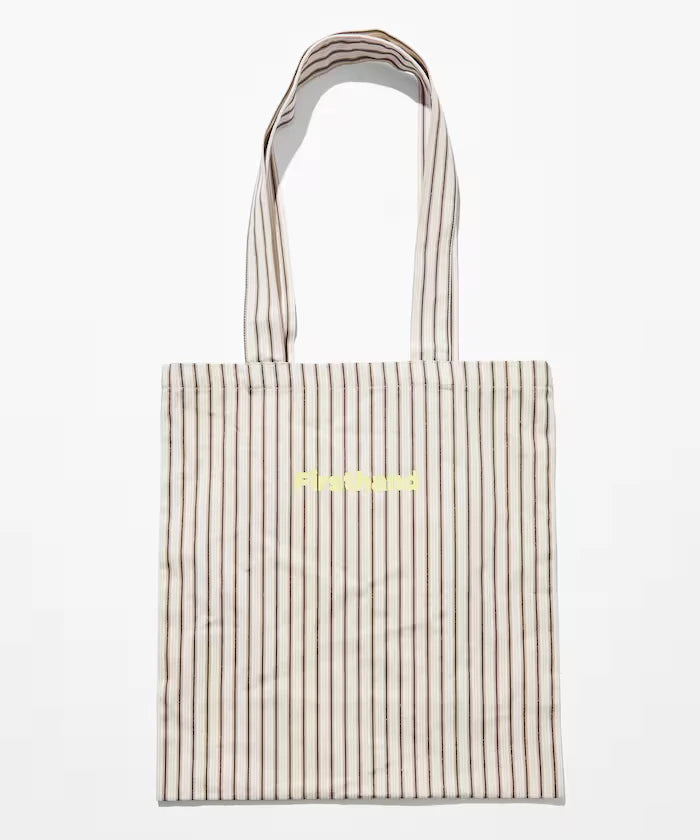 Stripe Print Canvas Tote Bag