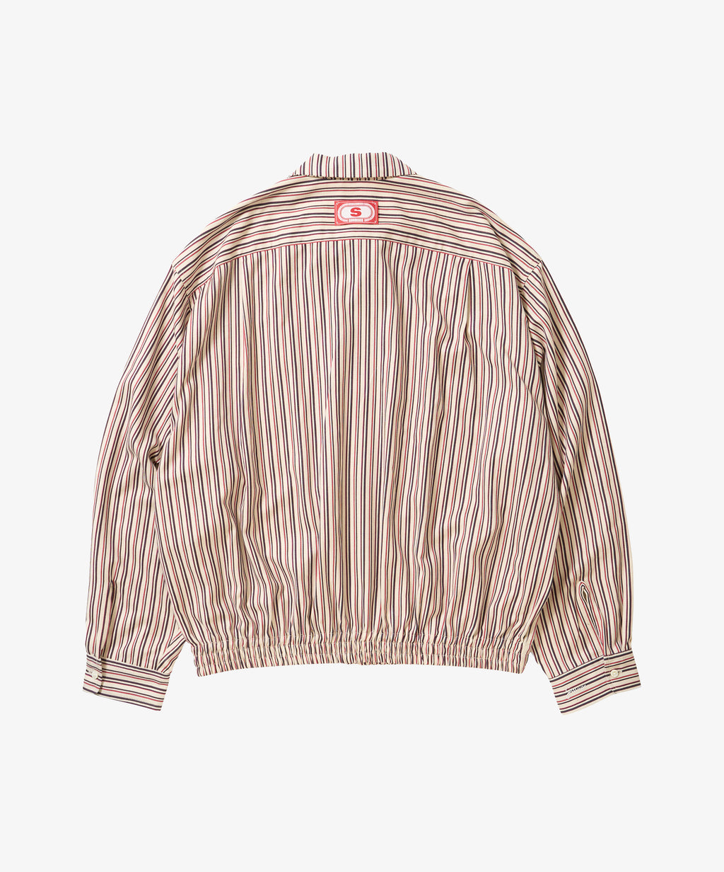 banshu ori ribbed shirts red black stripe