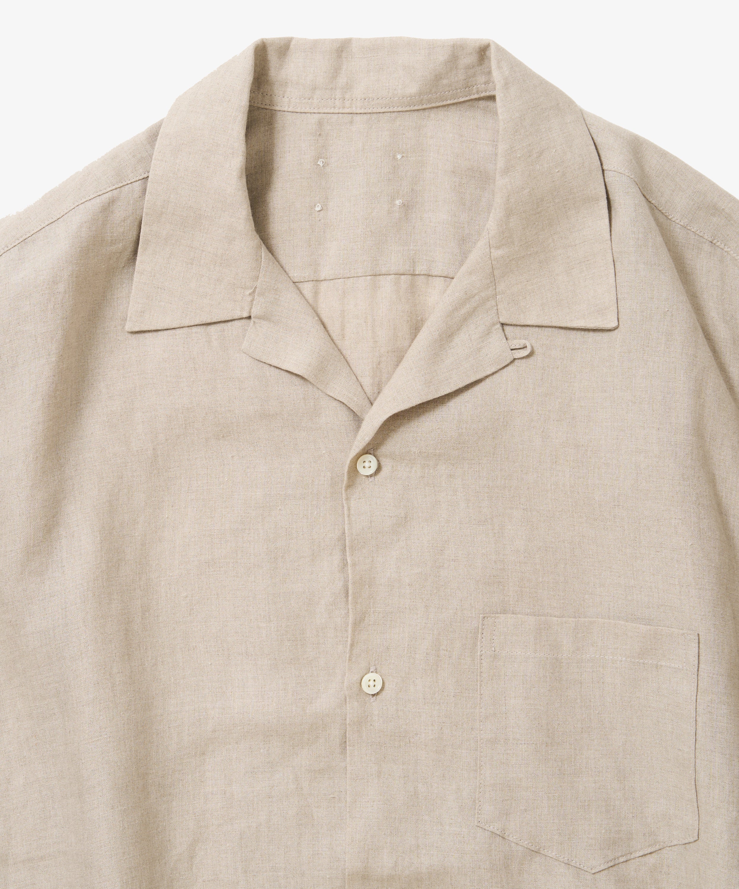 ribbed shirts short sleeve linen ivory