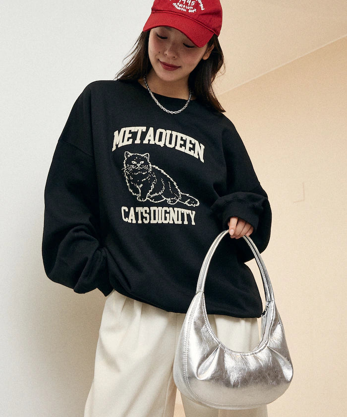 METAQUEEN Flocky Cat Brushed Back Sweat Limited Edition