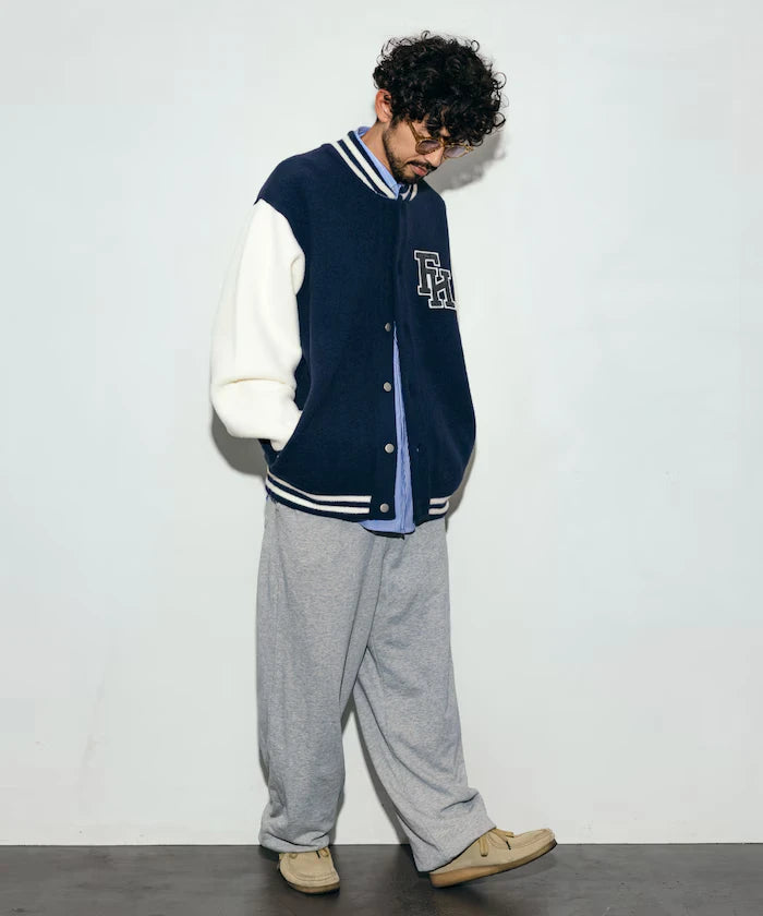 Relaxed Fit Logo Knit Varsity Jacket
