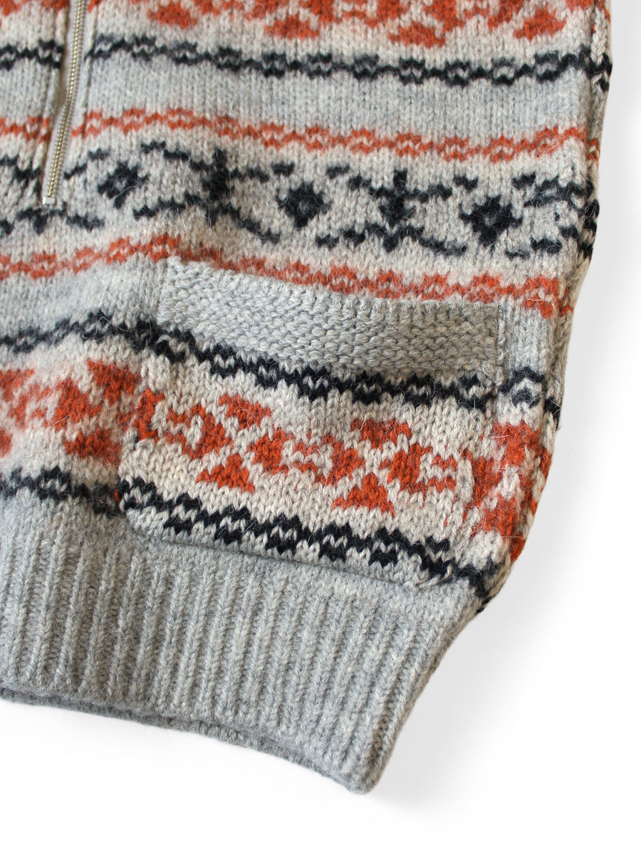 3G Wool Yellowknife Fair Isle Half-Zip Vest