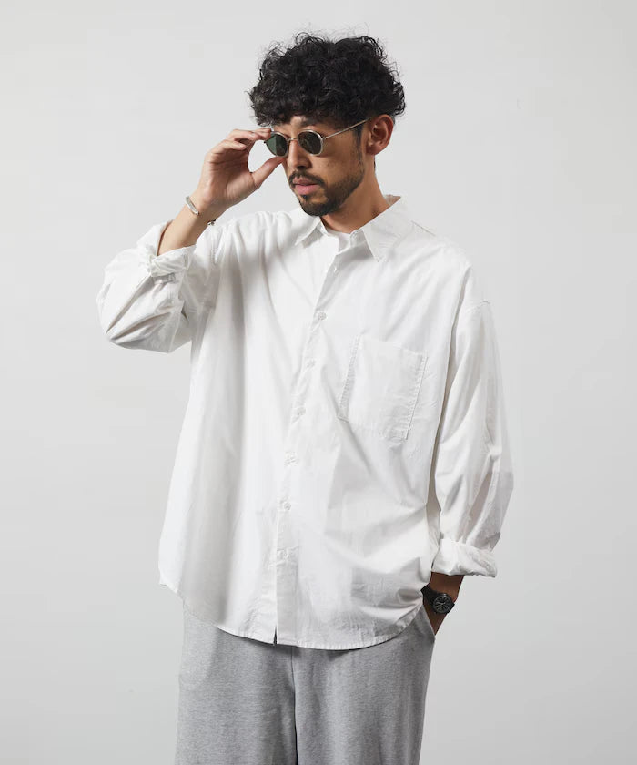 <New Color Added> Relaxed Fit Broad Shirt / Regular Collar / Long Sleeve