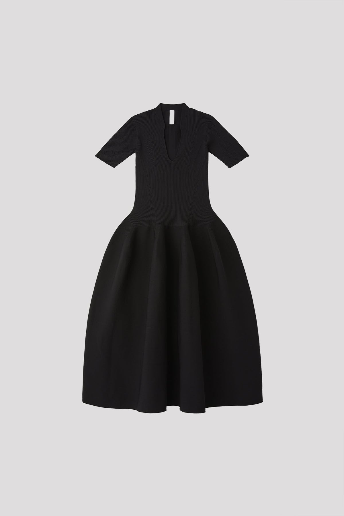 POTTERY STAND-UP COLLAR SHORT SLEEVE DRESS