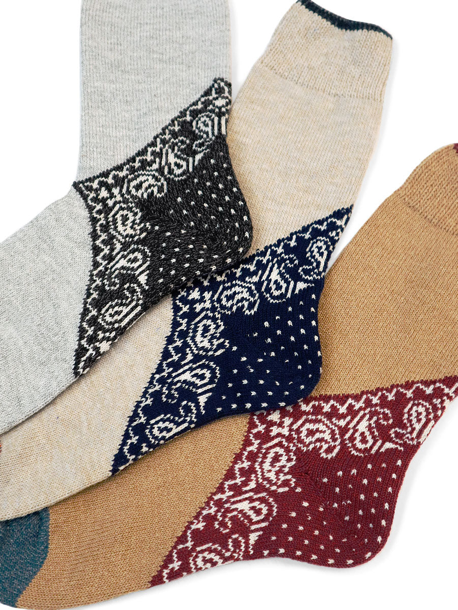 96pcs Heel Paisley Bandana Socks