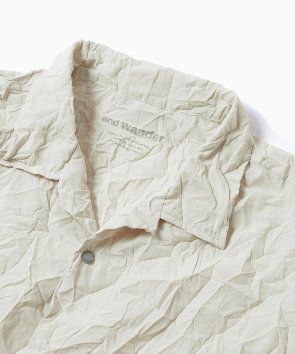 washer pleated open LS shirt (M)